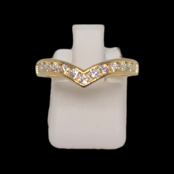 NEW Moissanite VS EF Wishbone Gold Ring - Picture 7 of 14